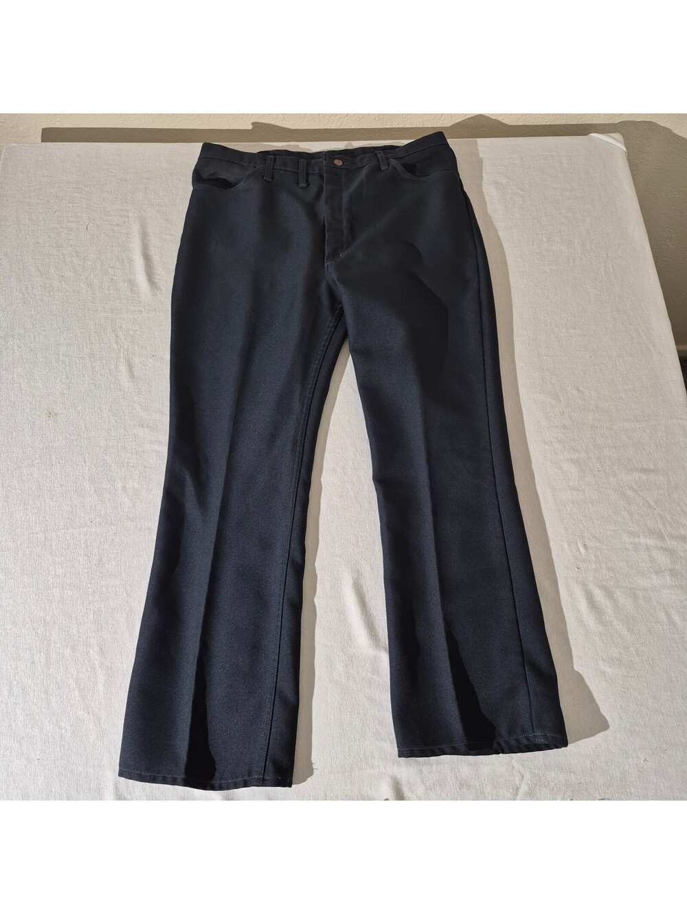 Vintage Wrangler 70s Mens Black 38x31 / 39x31.5 Western Dress 1W125NV